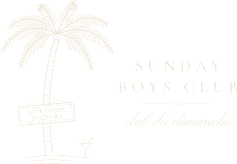 Taschenprint Palme mit Schriftzug Sunday Boys Club